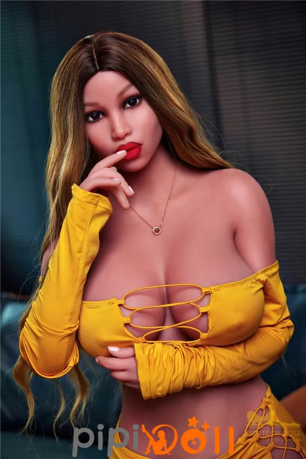 Hrea Umwerfendes Aussehen TPE Liebespuppe Braun Haut F-cup Irontech Doll