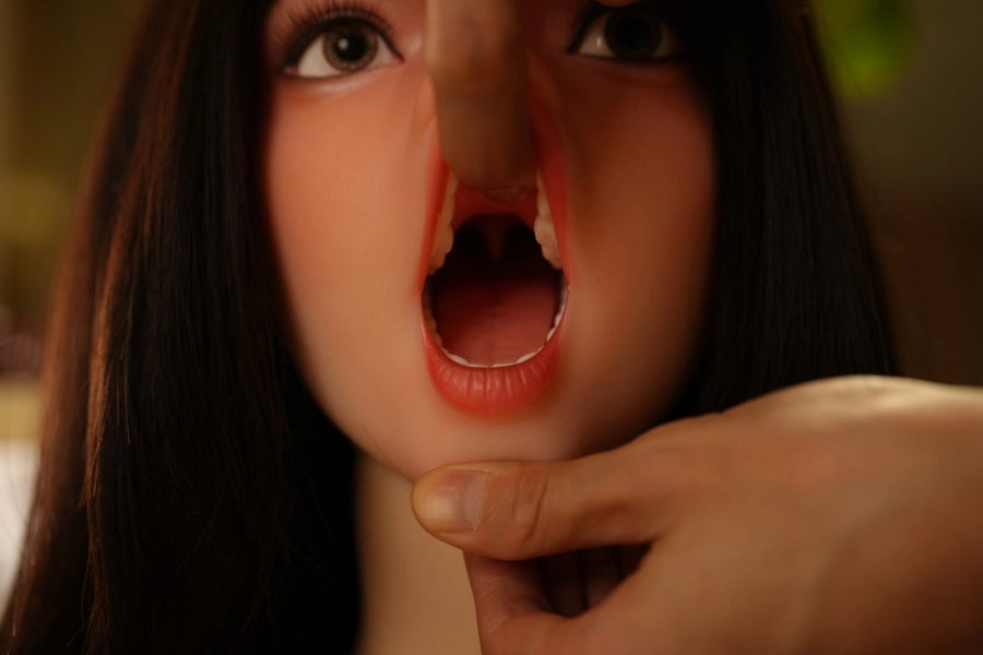 Huguette - 169cm G-Cup Nr.543-E Kopf Künstliche Mundhöhle Silikon Liebespuppen Orange In Sex Doll