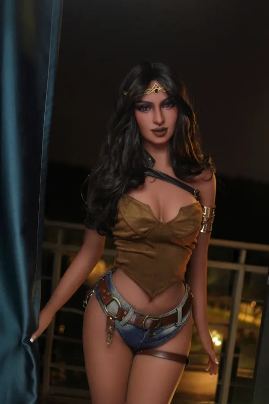 Brinja Verführerische Bewegungen TPE Sexpuppe C-Cup-A9-braun Aibei Doll