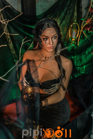 Melia Scharfes Make-up Große Brust Nr.G45 Kopf weizenfarbene Haut Silikon Sexpuppe C-Cup Zelex Doll