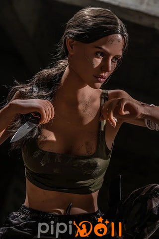 Lenia Sinnlicher Gang Vollbusige Nr.GE55 Kopf dunkle Weizenhaut Silikon Sexpuppe C-Cup Zelex Doll