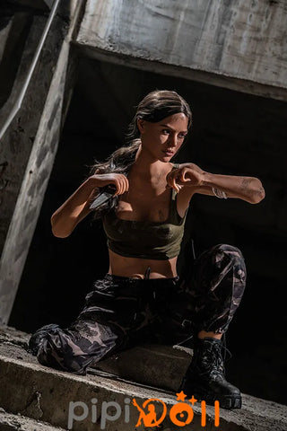 Lenia Sinnlicher Gang Vollbusige Nr.GE55 Kopf dunkle Weizenhaut Silikon Sexpuppe C-Cup Zelex Doll