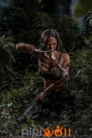 Lenia Sinnlicher Gang Vollbusige Nr.GE55 Kopf dunkle Weizenhaut Silikon Sexpuppe C-Cup Zelex Doll
