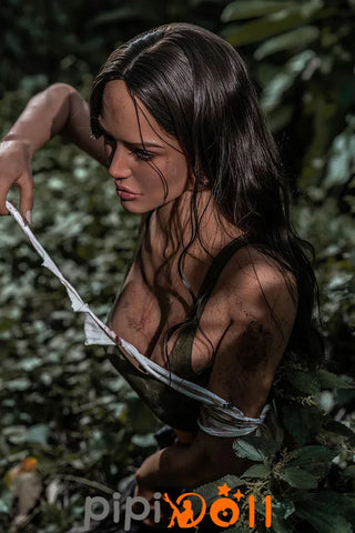 Lenia Sinnlicher Gang Vollbusige Nr.GE55 Kopf dunkle Weizenhaut Silikon Sexpuppe C-Cup Zelex Doll