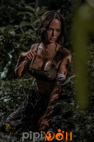 Lenia Sinnlicher Gang Vollbusige Nr.GE55 Kopf dunkle Weizenhaut Silikon Sexpuppe C-Cup Zelex Doll